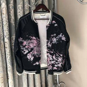 Bomber Jacket - Cherry Blossom, Metallic Pink/Blk